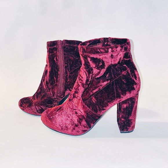 Lane Bryant Velvet Zip Booties - Picture 1 of 6